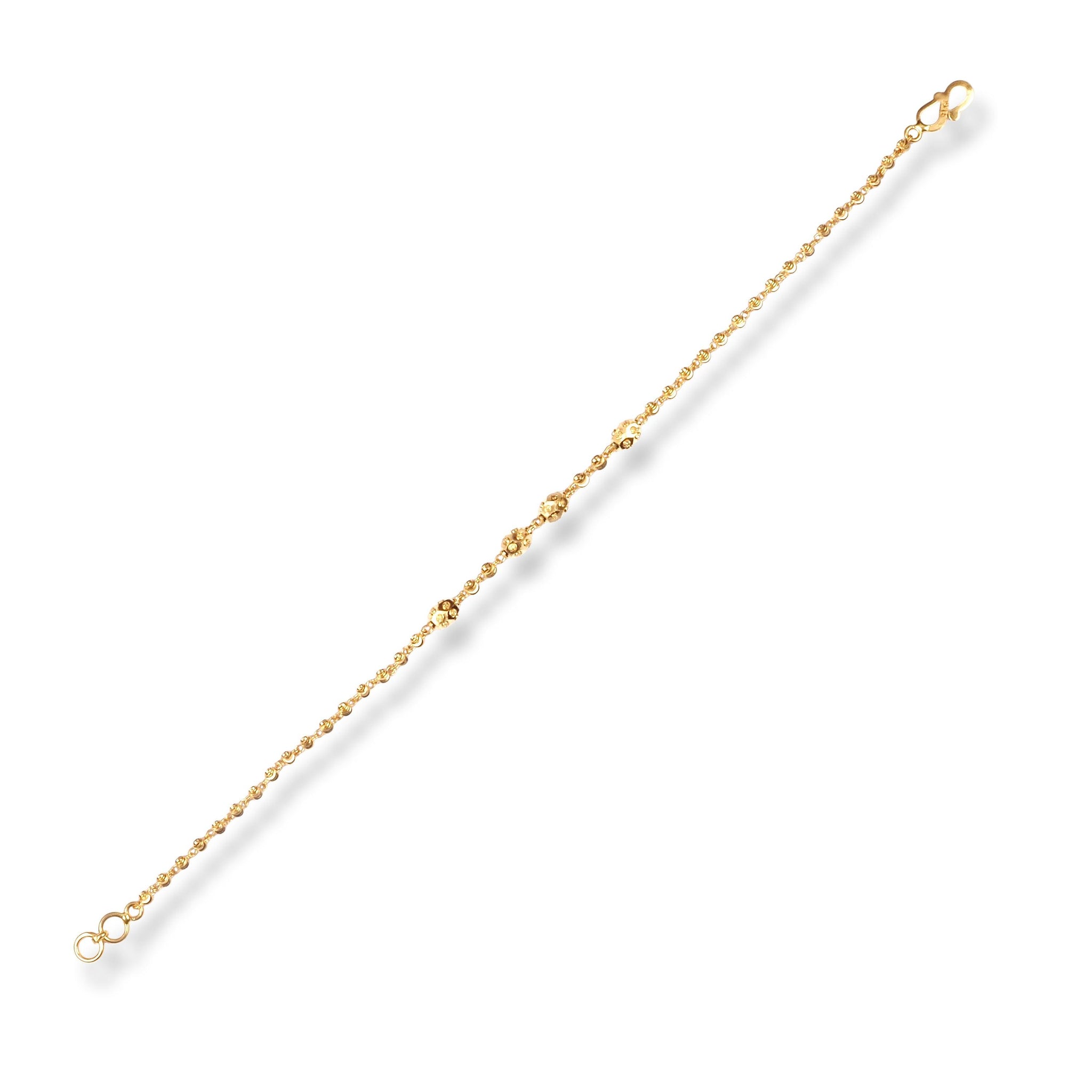 22ct Gold Ladies Bracelet with Oval Beads & S Clasp LBR-7155