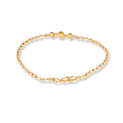 22ct Gold Ladies Three Diamond Cut Beads Bracelet with S Clasp LBR-7158 - Minar Jewellers