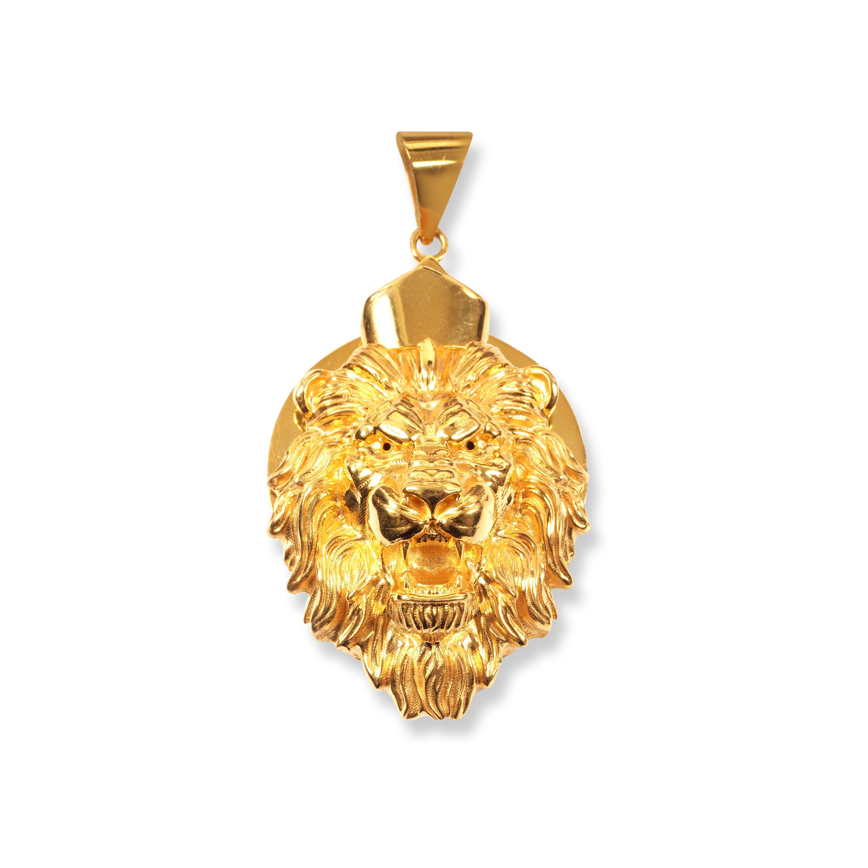 22ct Gold Lion Head Pendant P-8224 - Minar Jewellers