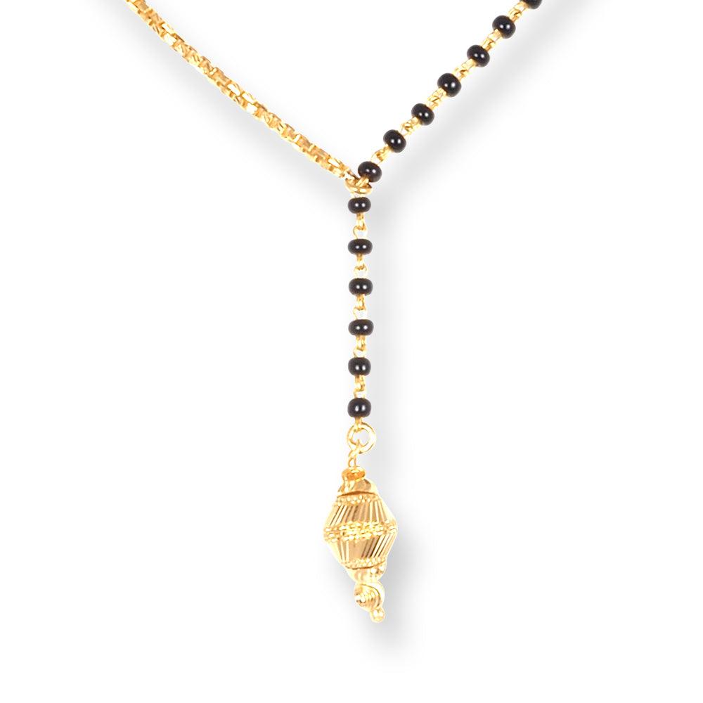 22ct Gold Mangal Sutra with Diamond Cut Design and Adjustable Hook Clasp MS-8470