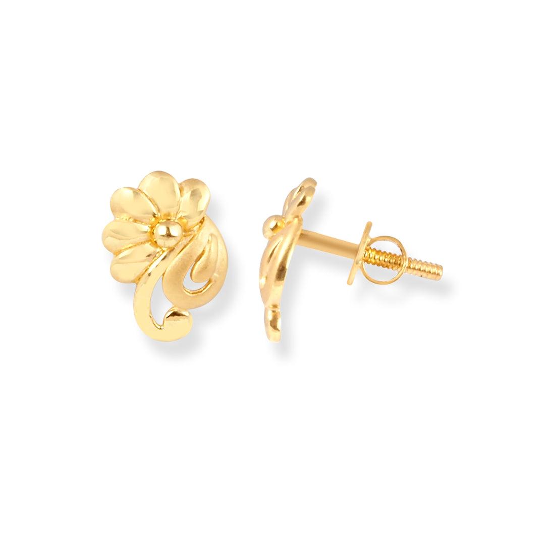 Baguette Threaded Flat Back Earring 14K Gold | Musemond