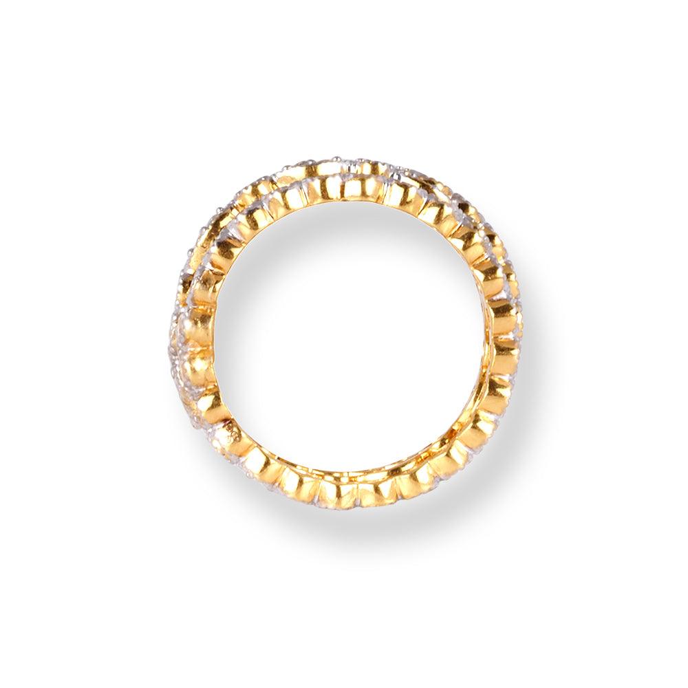 22ct Gold Set of 3 Stacking Eternity Rings with Swarovski Zirconia Stones LR-6615 - Minar Jewellers