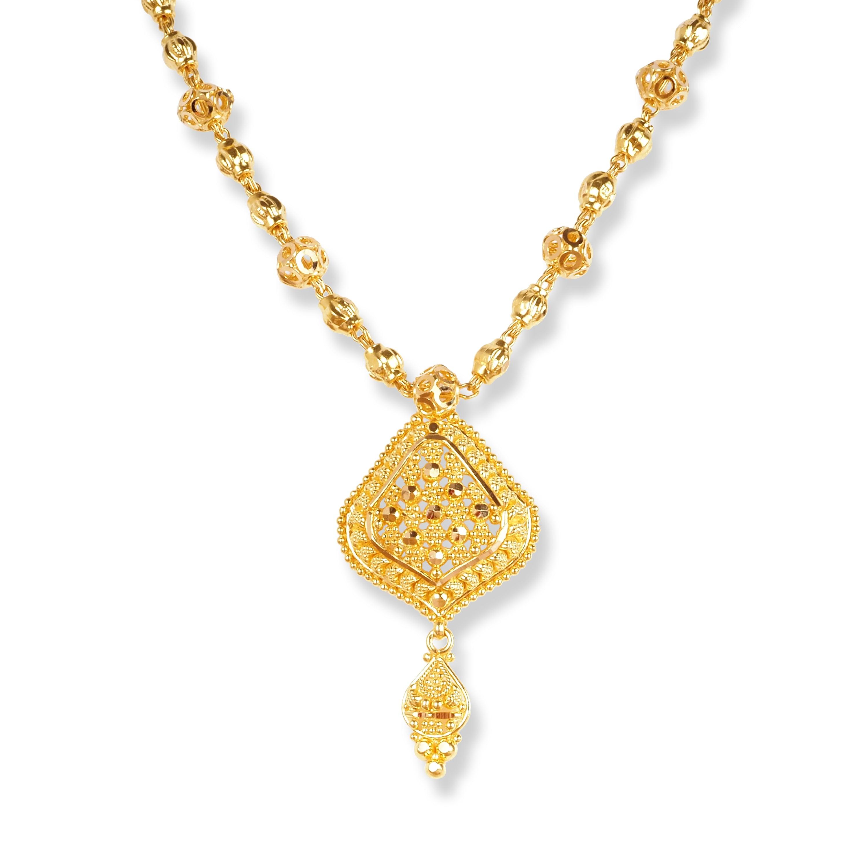 22ct Gold Set with Filigree Work N-7910 - Minar Jewellers