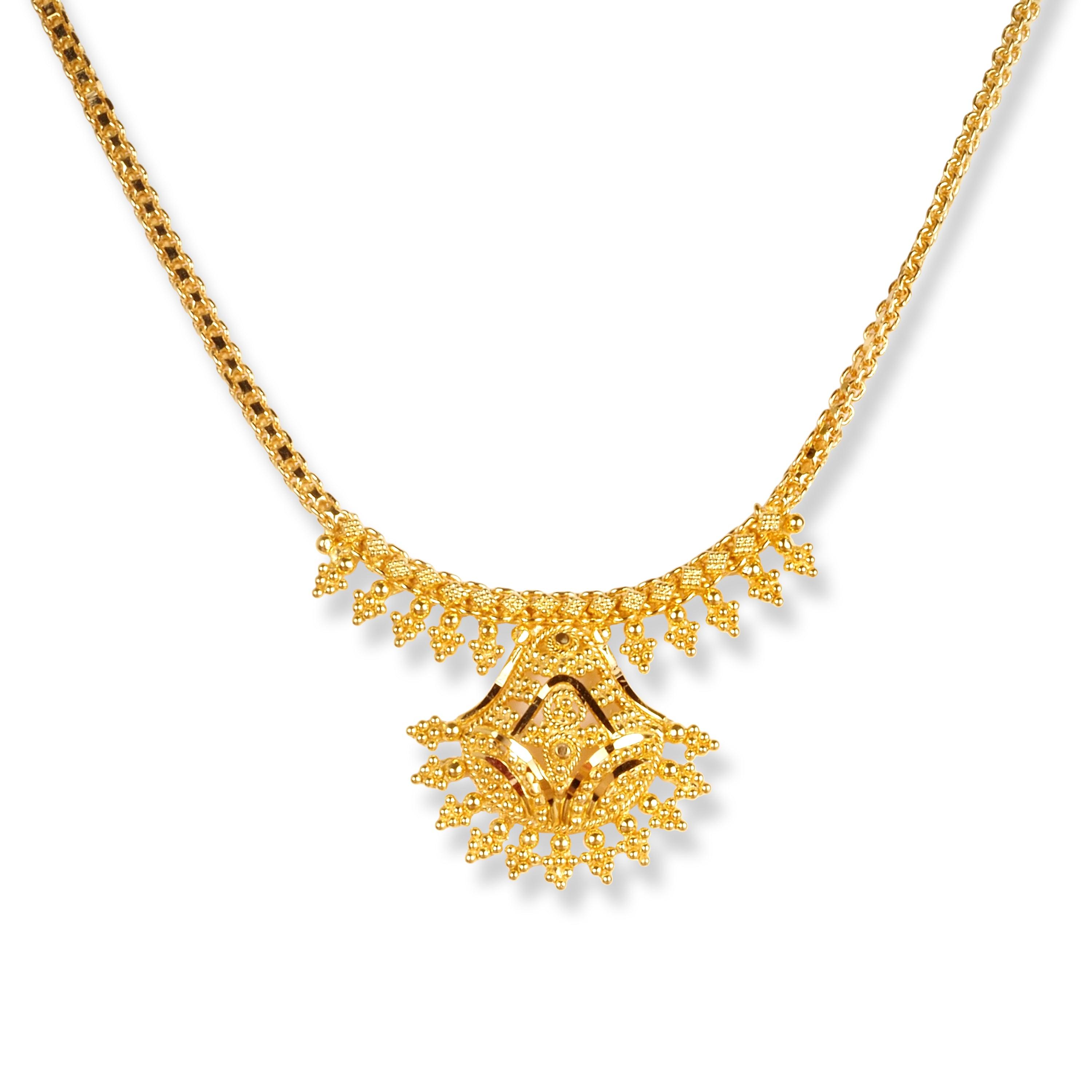 22ct Gold Set with Filigree Work N-7916 - Minar Jewellers