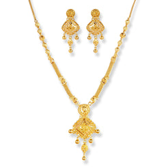 22ct Gold Set with Filigree Work N-7912 - Minar Jewellers