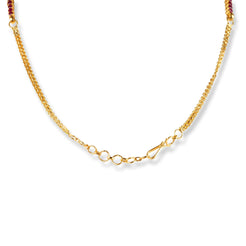 22ct Gold Set with Red Cubic Zirconia Stones NE-6218 - Minar Jewellers