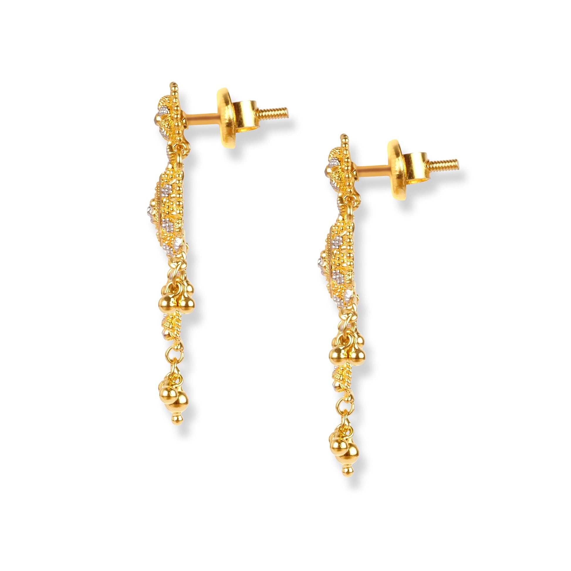 22ct Gold Set with Rhodium Plating & Filigree Work N-7905 - Minar Jewellers