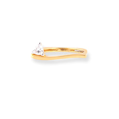 22ct Gold Square Band Dress Ring with Solitaire Swarovski Zirconia LR-7092 - Minar Jewellers