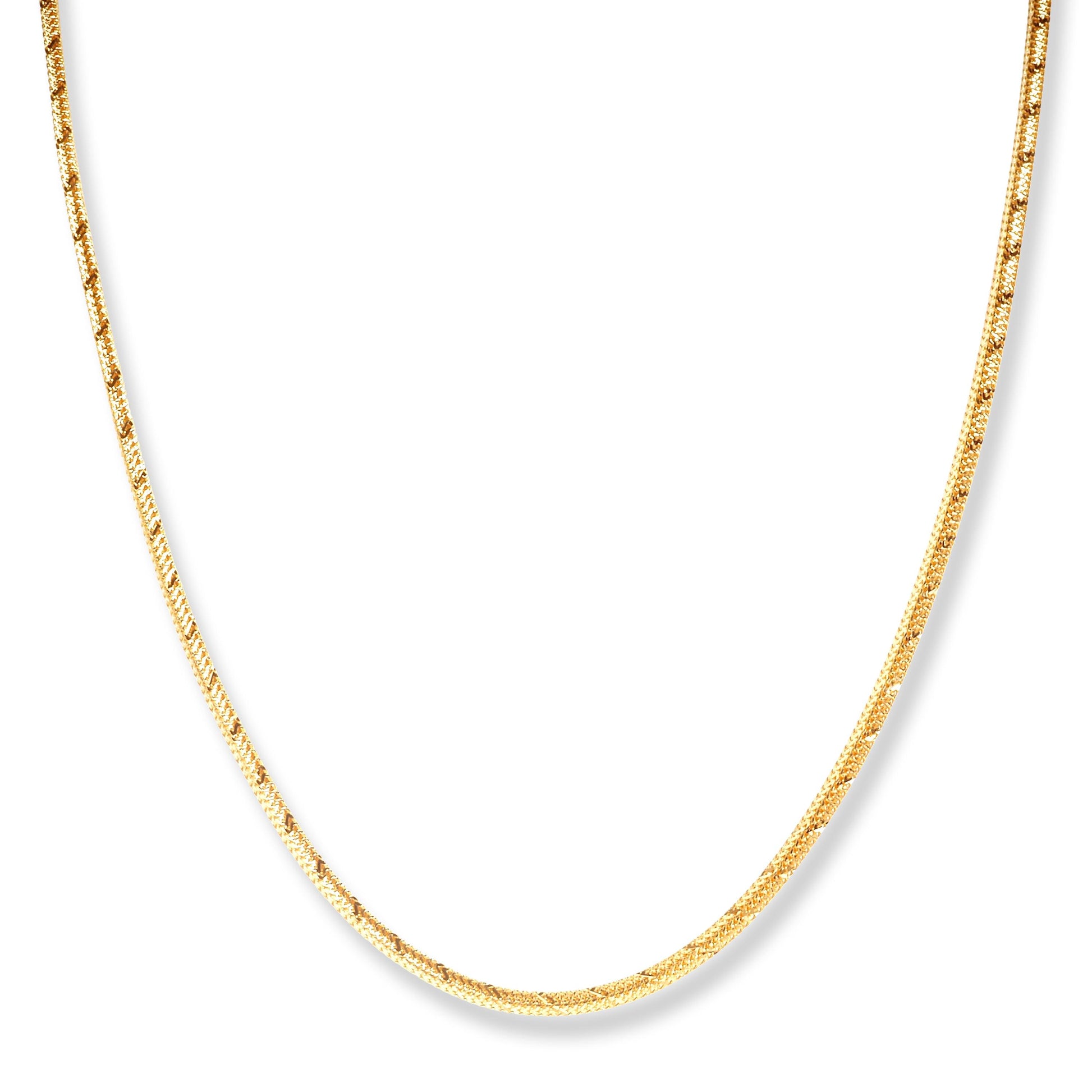 22ct Gold Square Foxtail Chain with Lobster Clasp C-7135 - Minar Jewellers