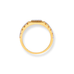 22ct Gold Swarovski Zirconia Gents Ring GR-8364 - Minar Jewellers