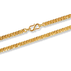 22ct Yellow Gold Classic Curb Link Chain with S Clasp C-1218 - Minar Jewellers
