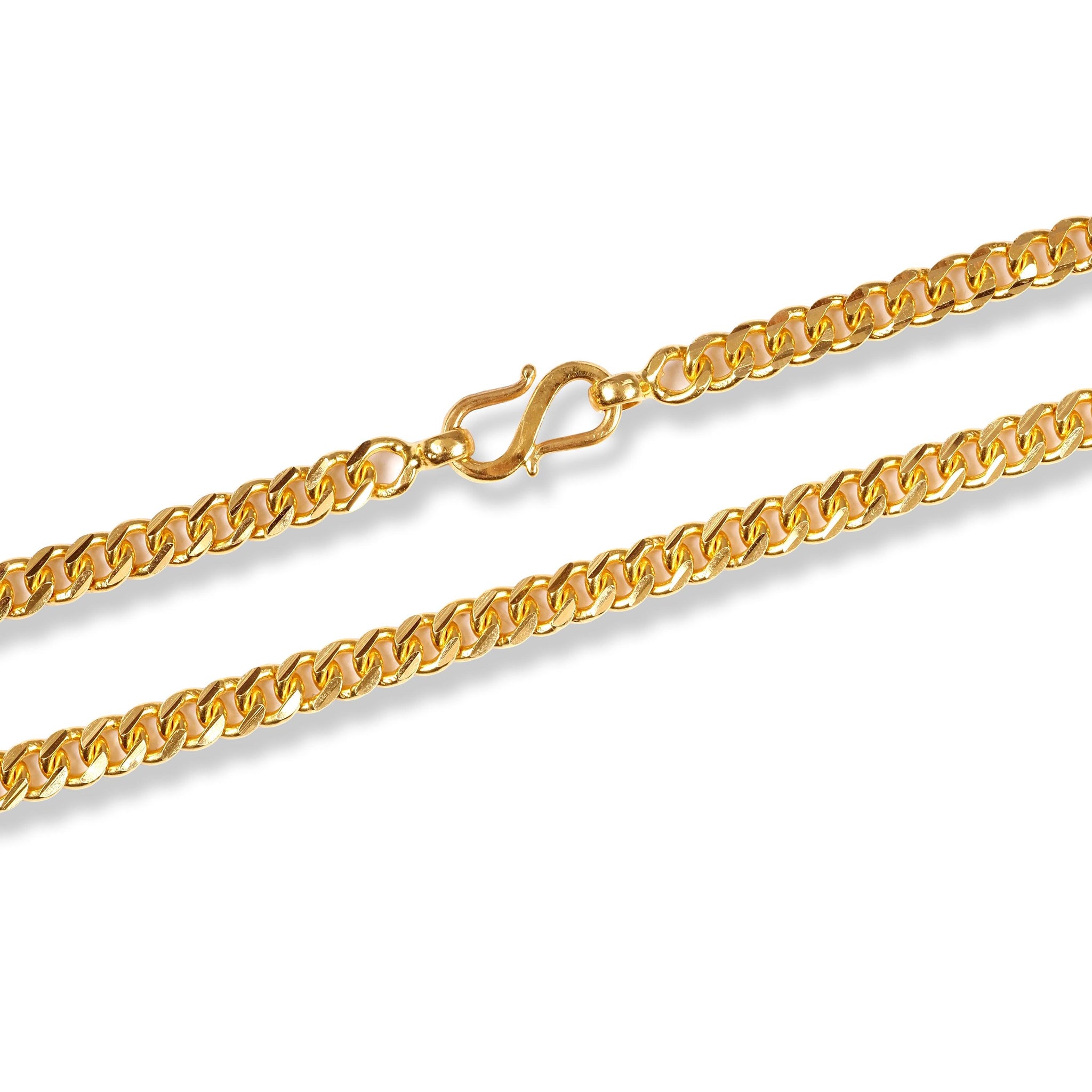 22ct Yellow Gold Classic Curb Link Chain with S Clasp C-1218