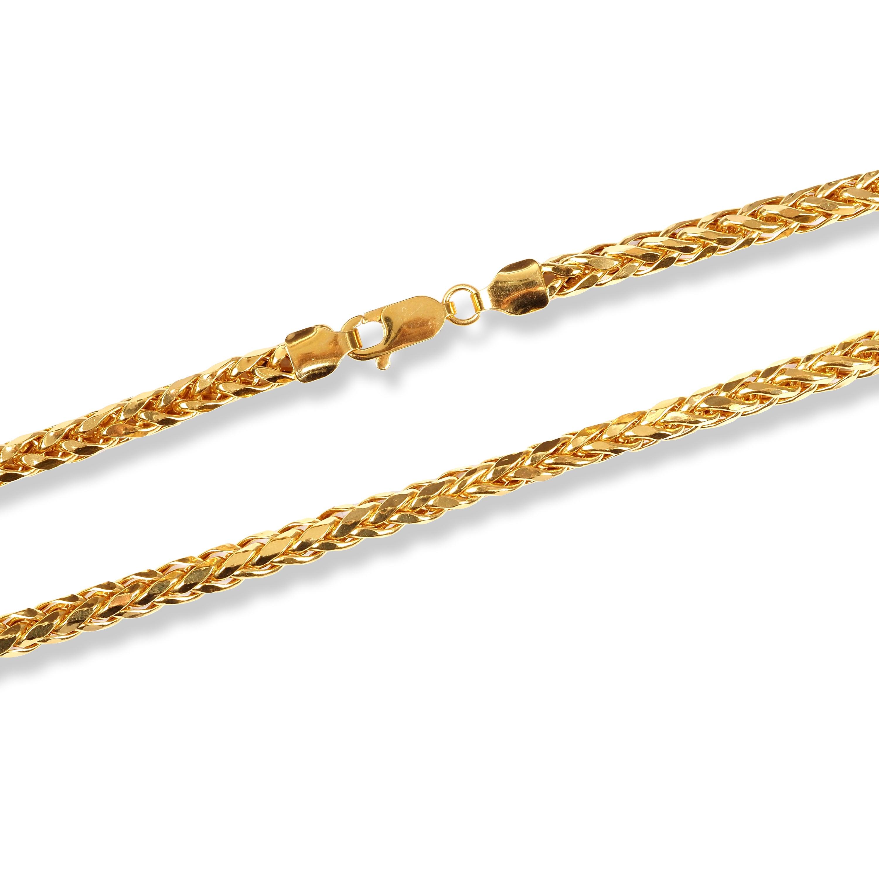 22ct Yellow Gold Filed Spiga Chain With Lobster Clasp C-1219 - Minar Jewellers