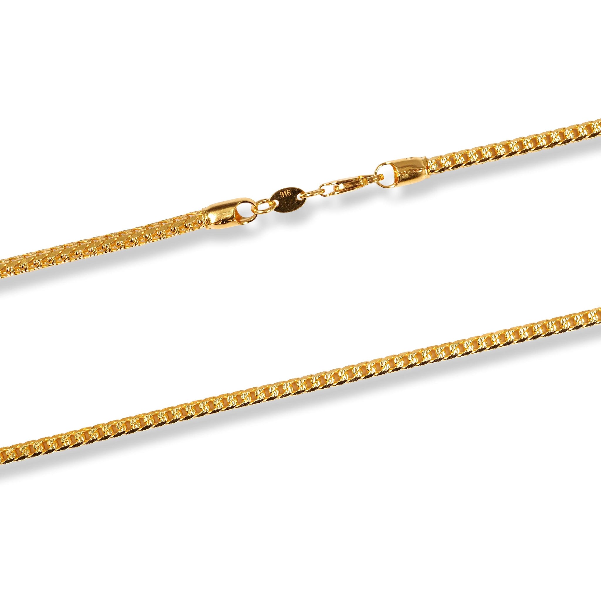 22ct Yellow Gold Foxtail Chain with Faceted Sides C-7137
