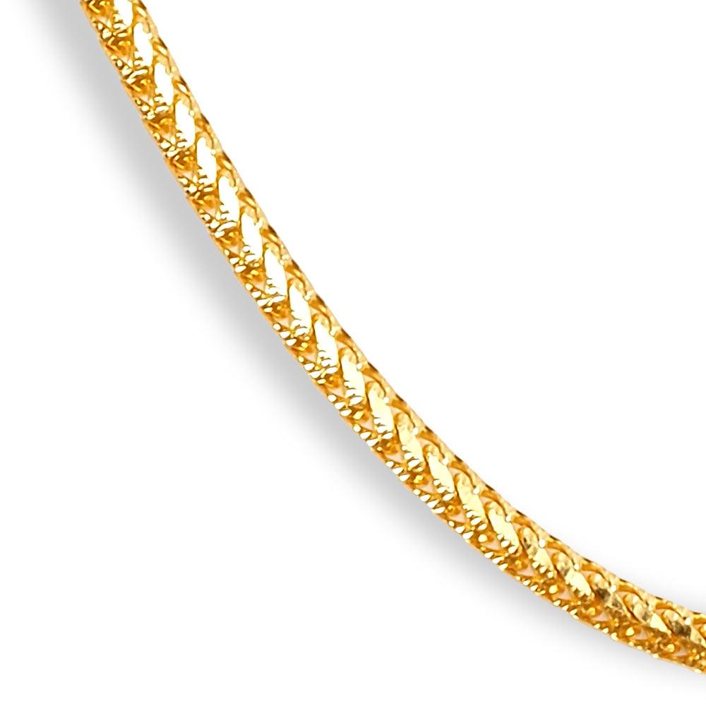 22ct Yellow Gold Foxtail Chain with Faceted Sides C-7137 - Minar Jewellers