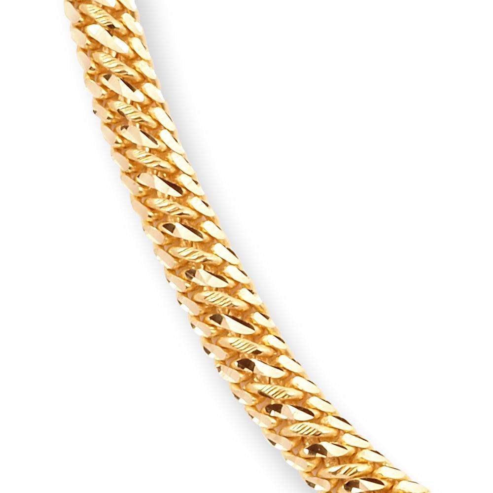 22ct Yellow Gold Intertwine Gents Chain with S Clasp C-3817
