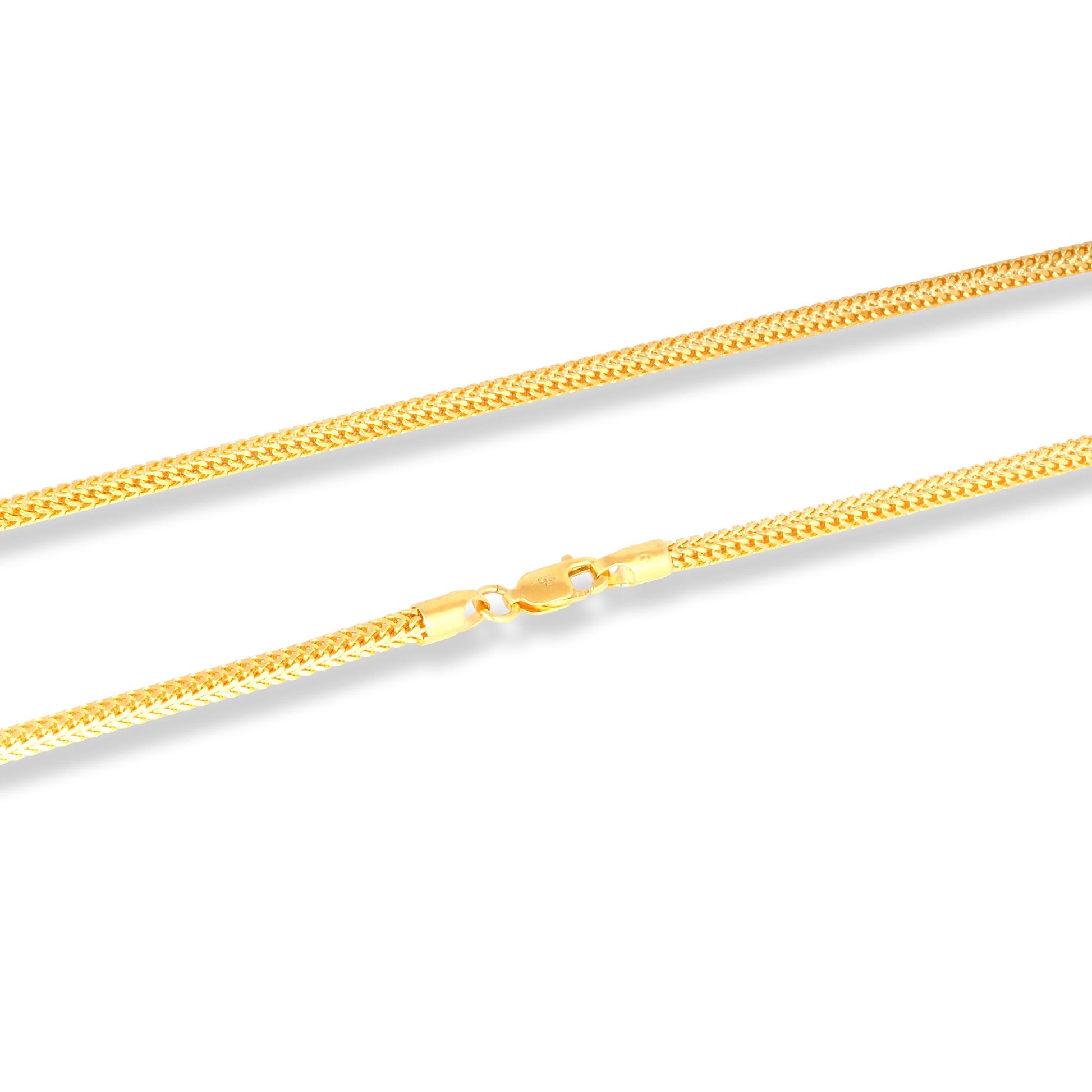 22ct Gold Round Foxtail Chain with Lobster Clasp C-7138 - Minar Jewellers