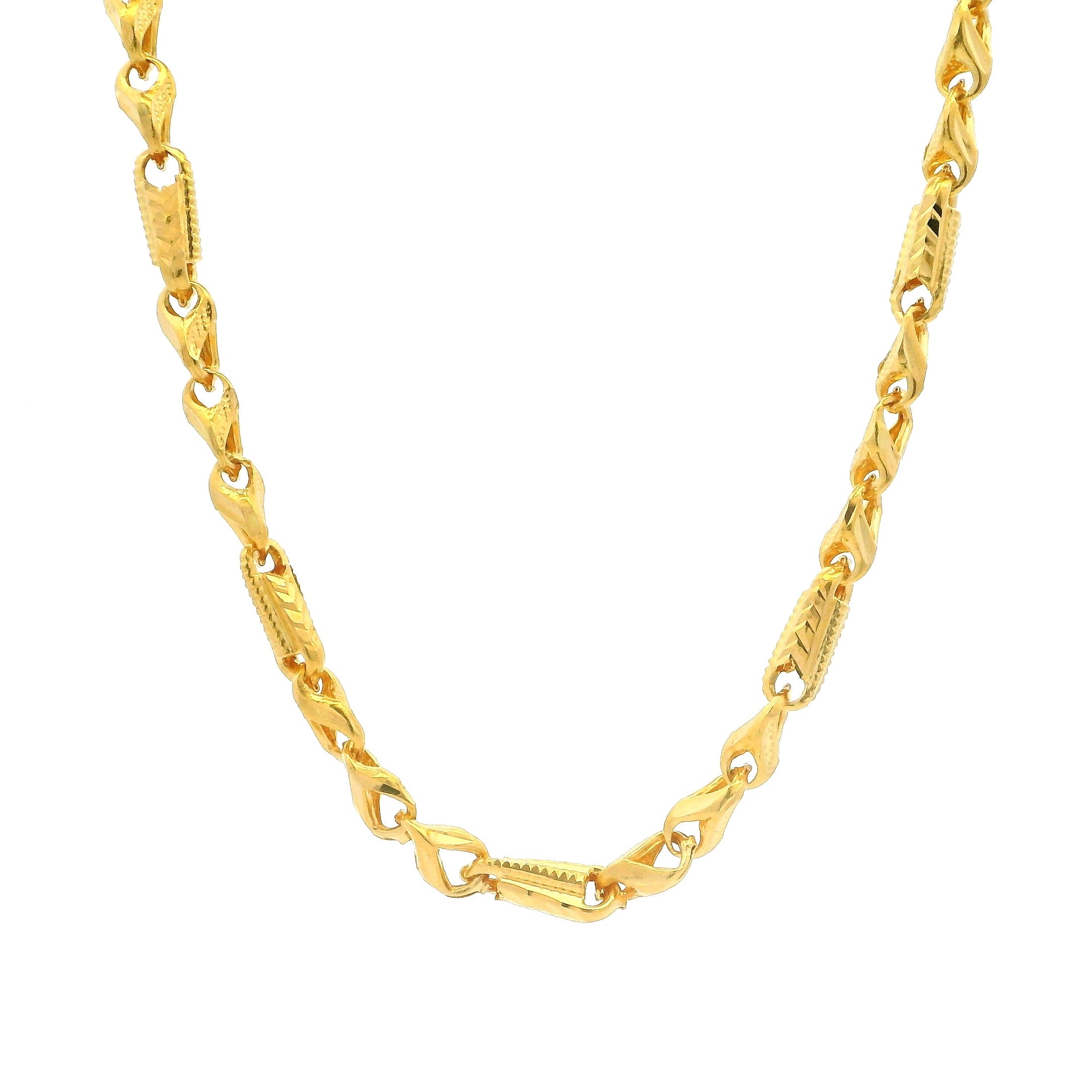 22ct Gold Diamond Cut Fancy Necklace with S Clasp – Elegant Jewellery Gift