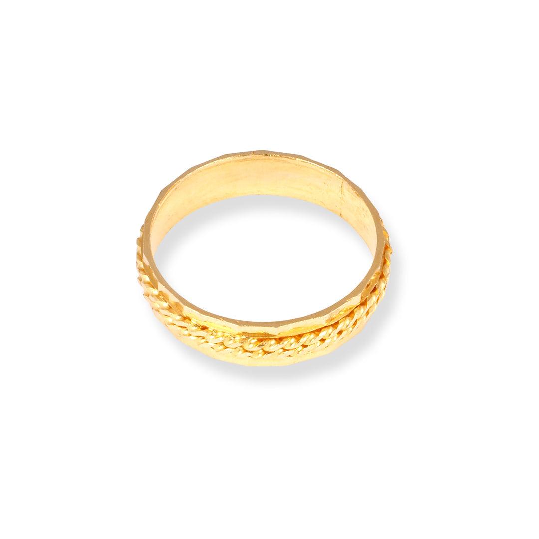 22ct Gold Diamond Cut Gents Wedding Band LR-8411 - Minar Jewellers