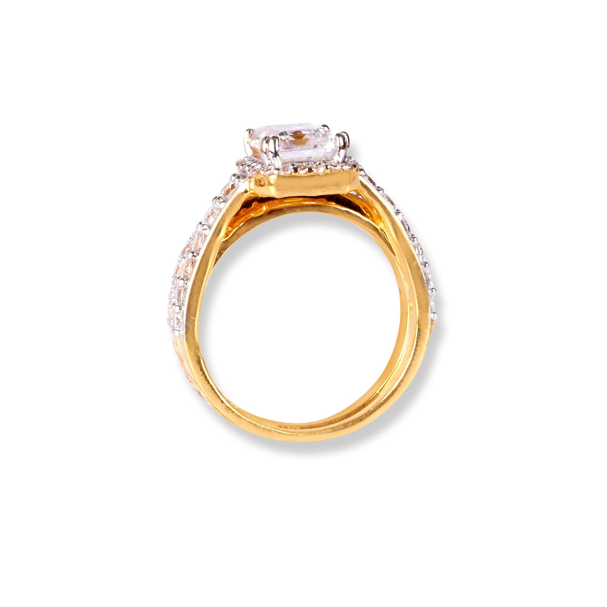 22ct Gold Engagement Ring and Wedding Band Set with Swarovski Zirconia Stones LR-6634