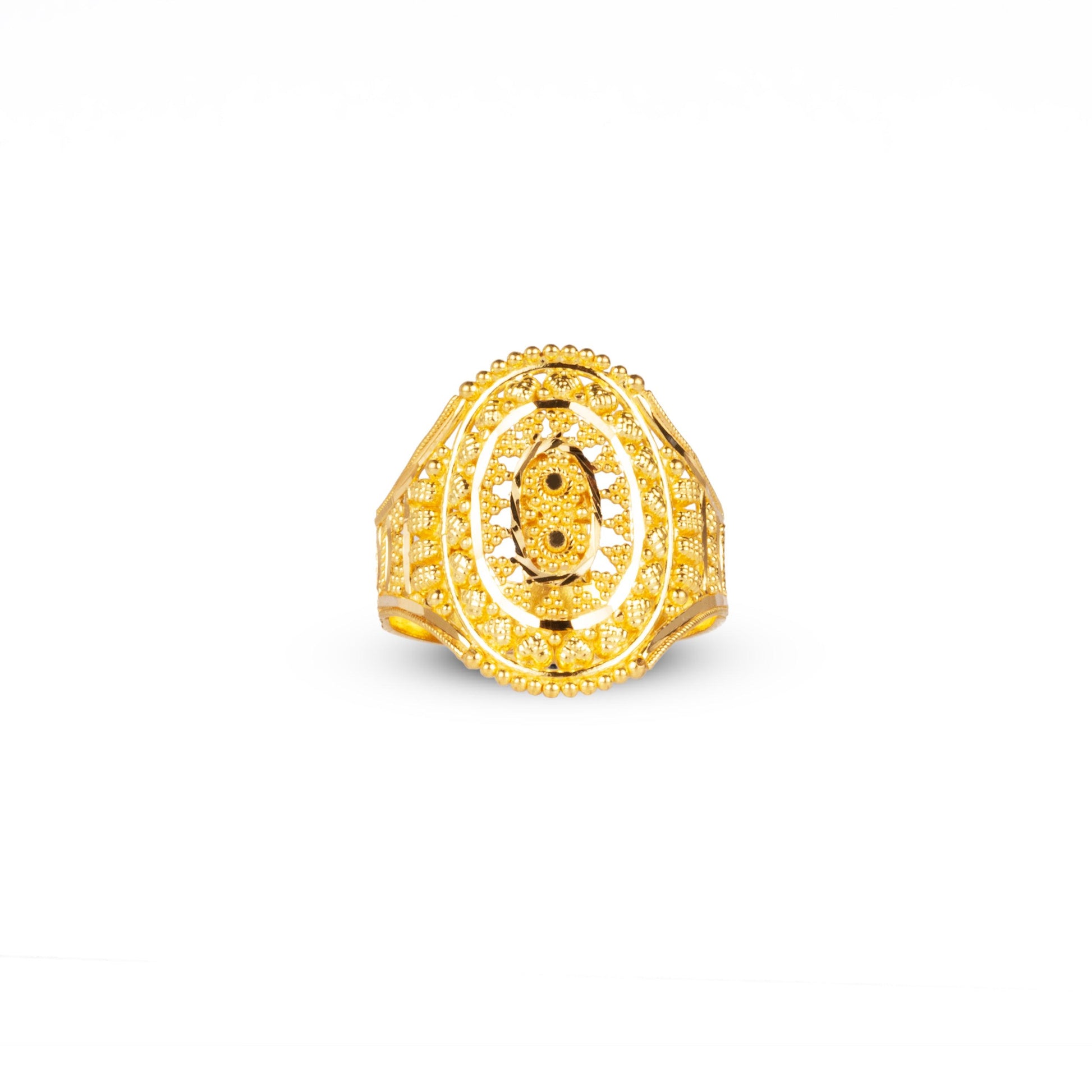22ct Gold Filigree Design Ring LR-6639 - Minar Jewellers