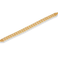 22ct Gold Ladies Bracelet in Three Row Design with U Hook Clasp LBR-7149 - Minar Jewellers