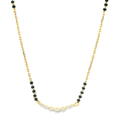 22ct Gold Mangalsutra with Traditional Beaded Style and Cubic Zirconia Sparkle