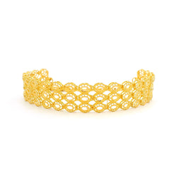 22ct Gold Three Row Lobster Clasp Bracelet – Traditional Intricate Look