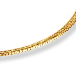 22ct Gold Anklet in Box Chain Design with Ghughri Charm & '' S '' Clasp A-8266 - Minar Jewellers