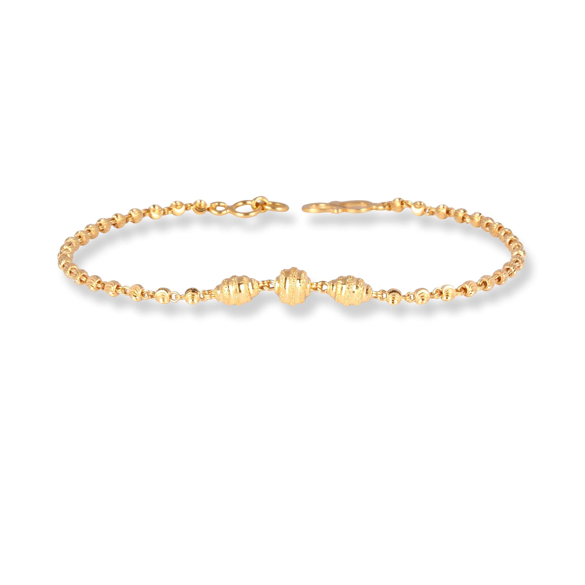 22ct Gold Ladies Beaded Bracelet with ''S'' Clasp LBR-7150