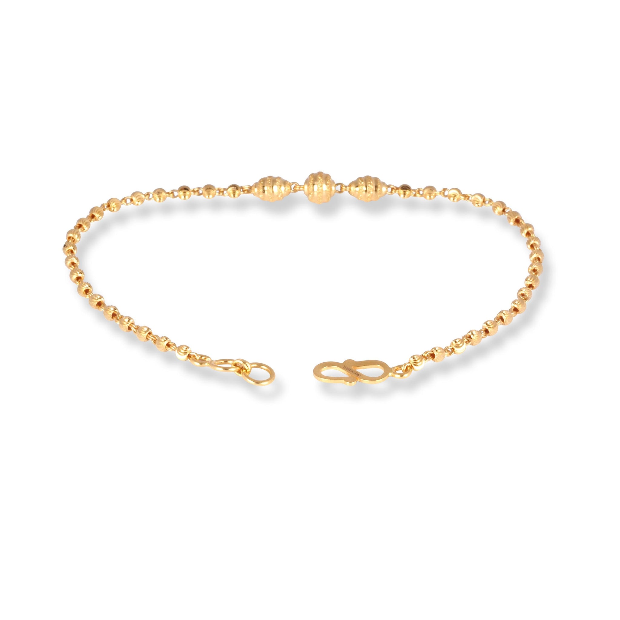 22ct Gold Ladies Beaded Bracelet with ''S'' Clasp LBR-7150