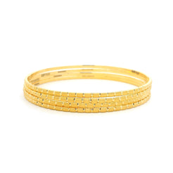22ct Yellow Gold Satin Finish Bangles – Set of Four Elegant Bangles