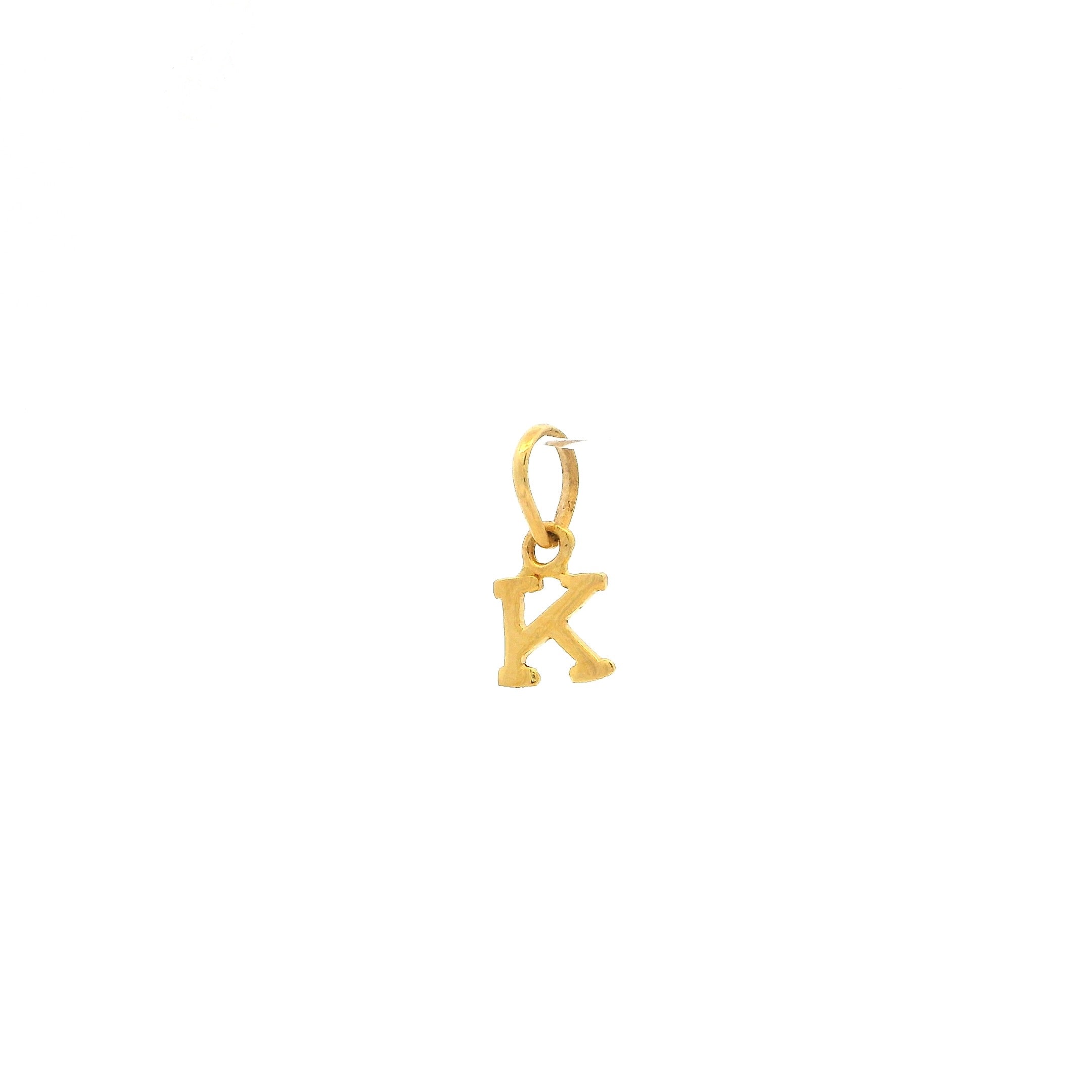 22ct Gold Alphabet K Pendant – Personalised Initial Gold Charm