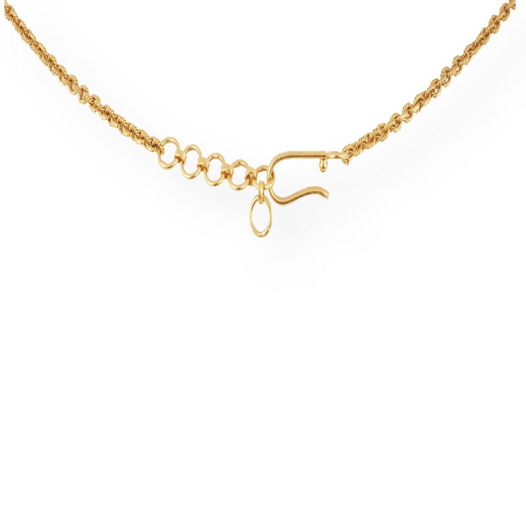 22ct Gold Antique-Style Pearl & Cubic Zirconia Teardrop Necklace and Earrings Set