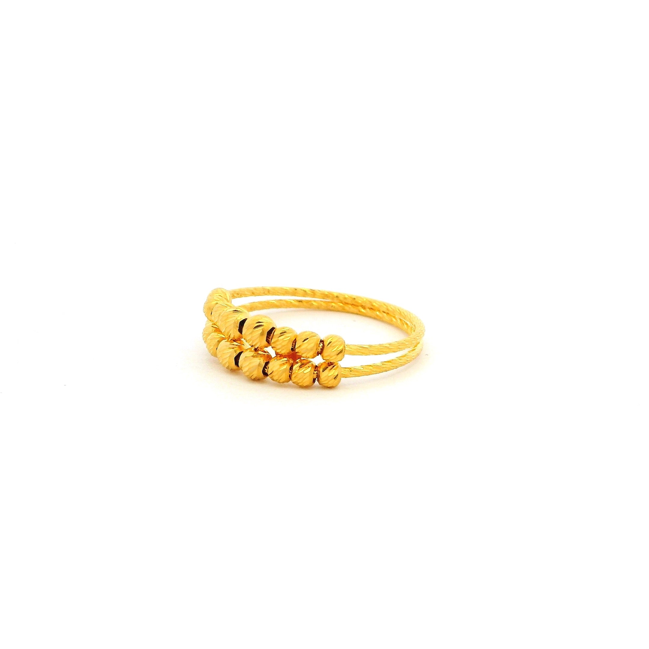 22ct Gold Beaded Band Ring – Elegant Textured Bead Design Everyday Wear | Size M