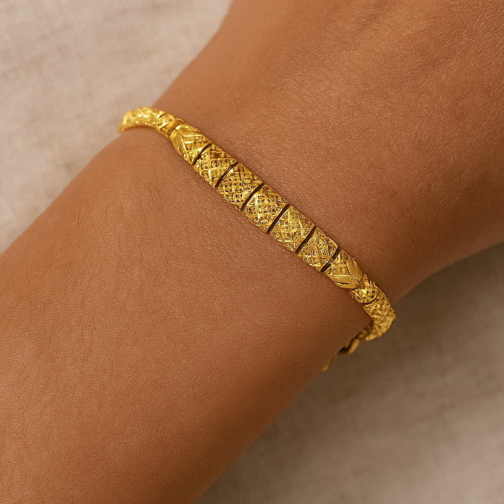 22ct Gold Bracelet for Women – Fancy Intricate Style, Lobster Clasp