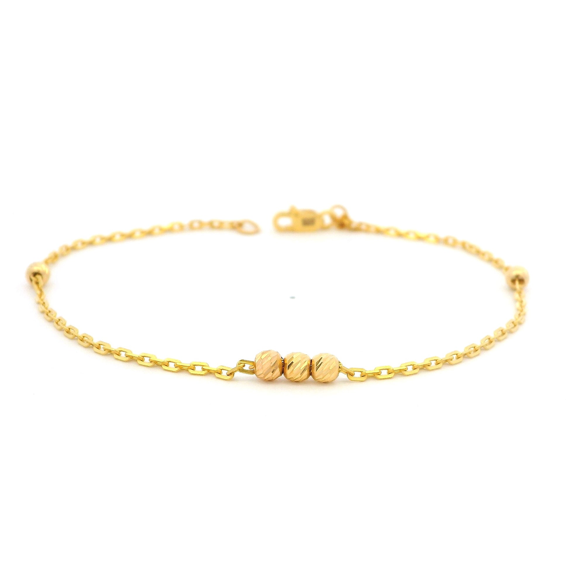 22ct Gold Bracelet with Diamond-Cut Beads – Perfect for Gifts & Everyday Wear