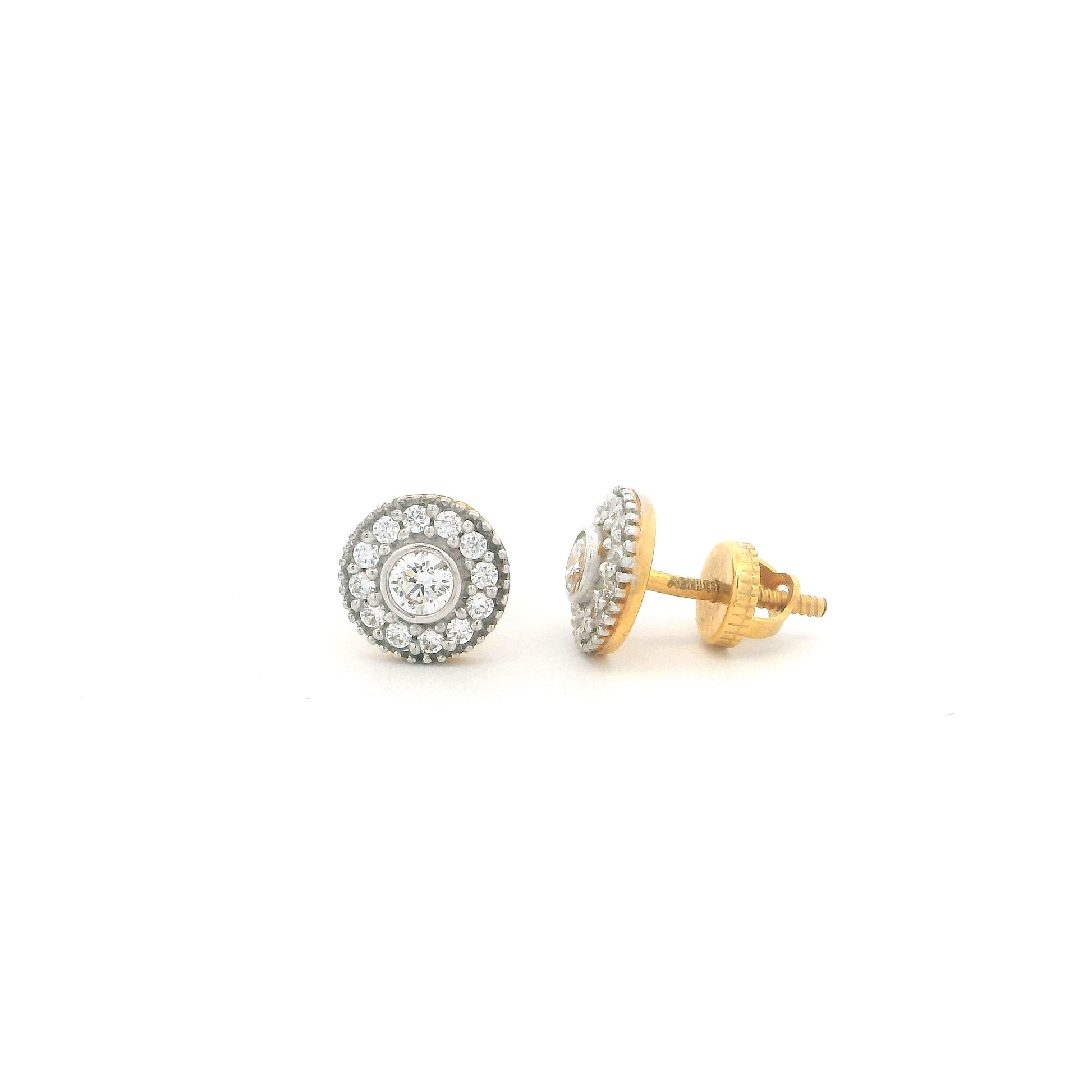 22ct Gold Cluster Cubic Zirconia Ear Studs