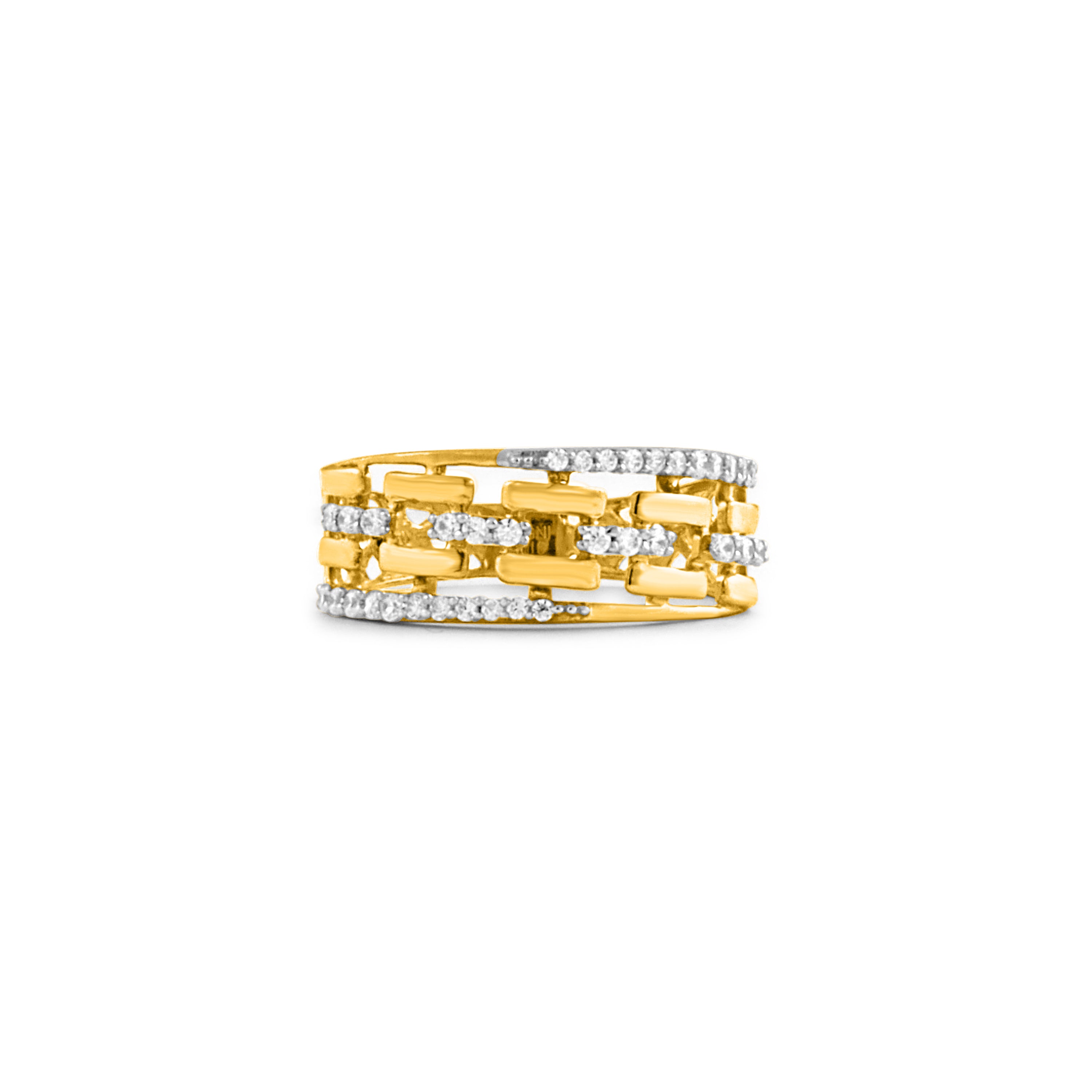 22ct Gold Cubic Zirconia Ring – Chain Link Design | M½