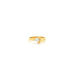 22ct Gold Cubic Zirconia Ring – Elegant Split Shank Solitaire Style