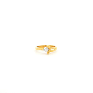22ct Gold Cubic Zirconia Ring – Elegant Split Shank Solitaire Style | Size J½