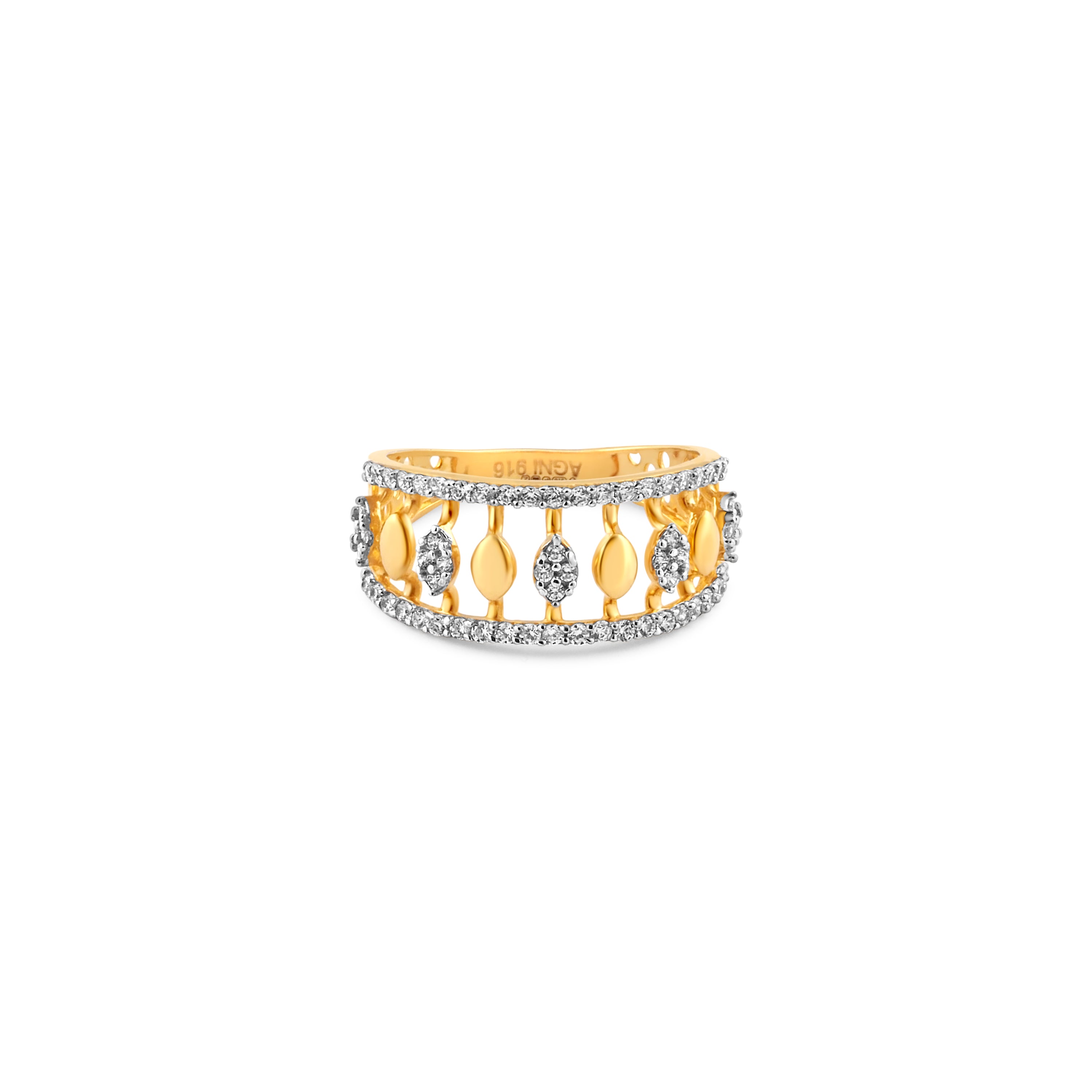 22ct Gold Cubic Zirconia Statement Ring – Elegant Gold Ring