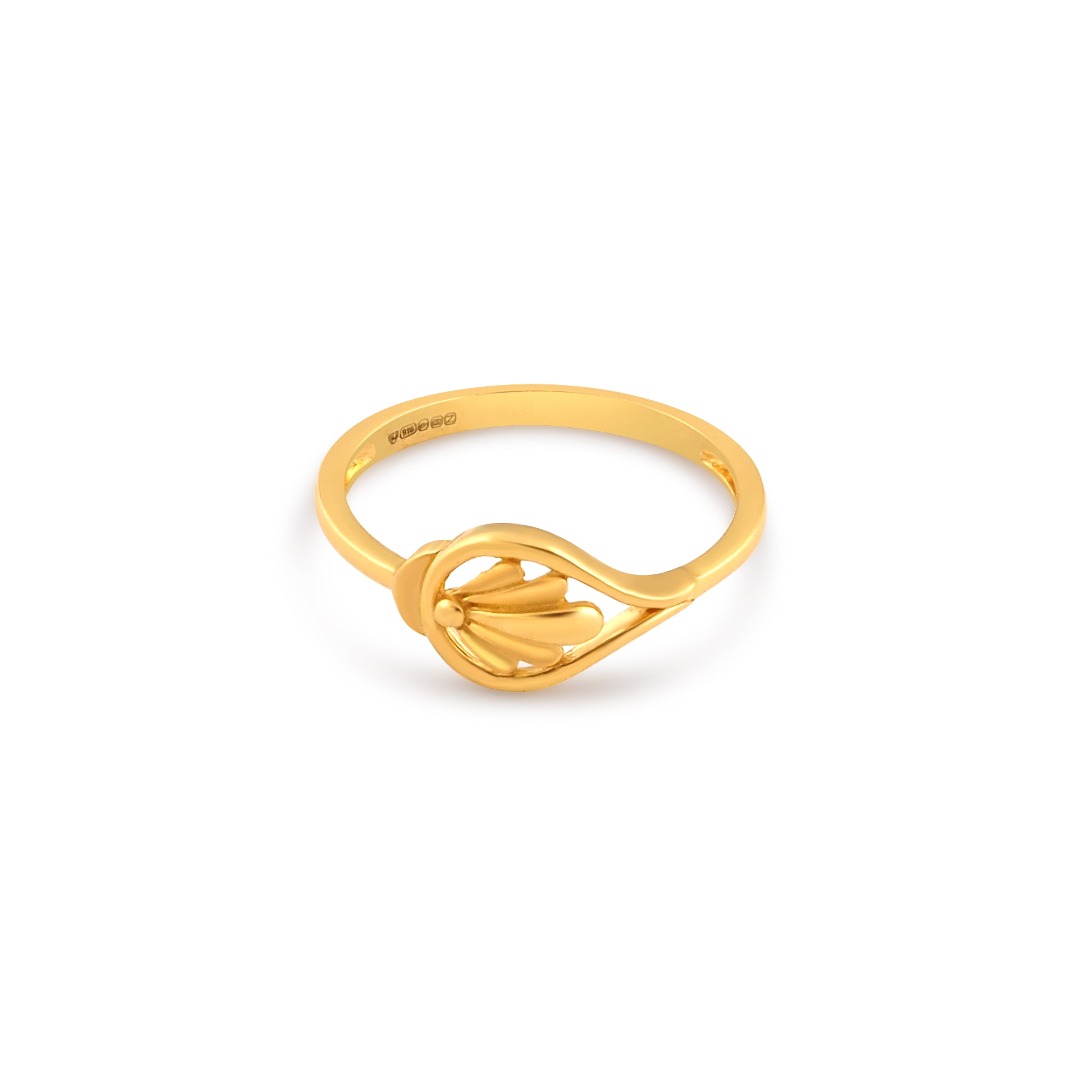 22ct Gold Delicate Floral Ring with Shiny Finish | Size L½