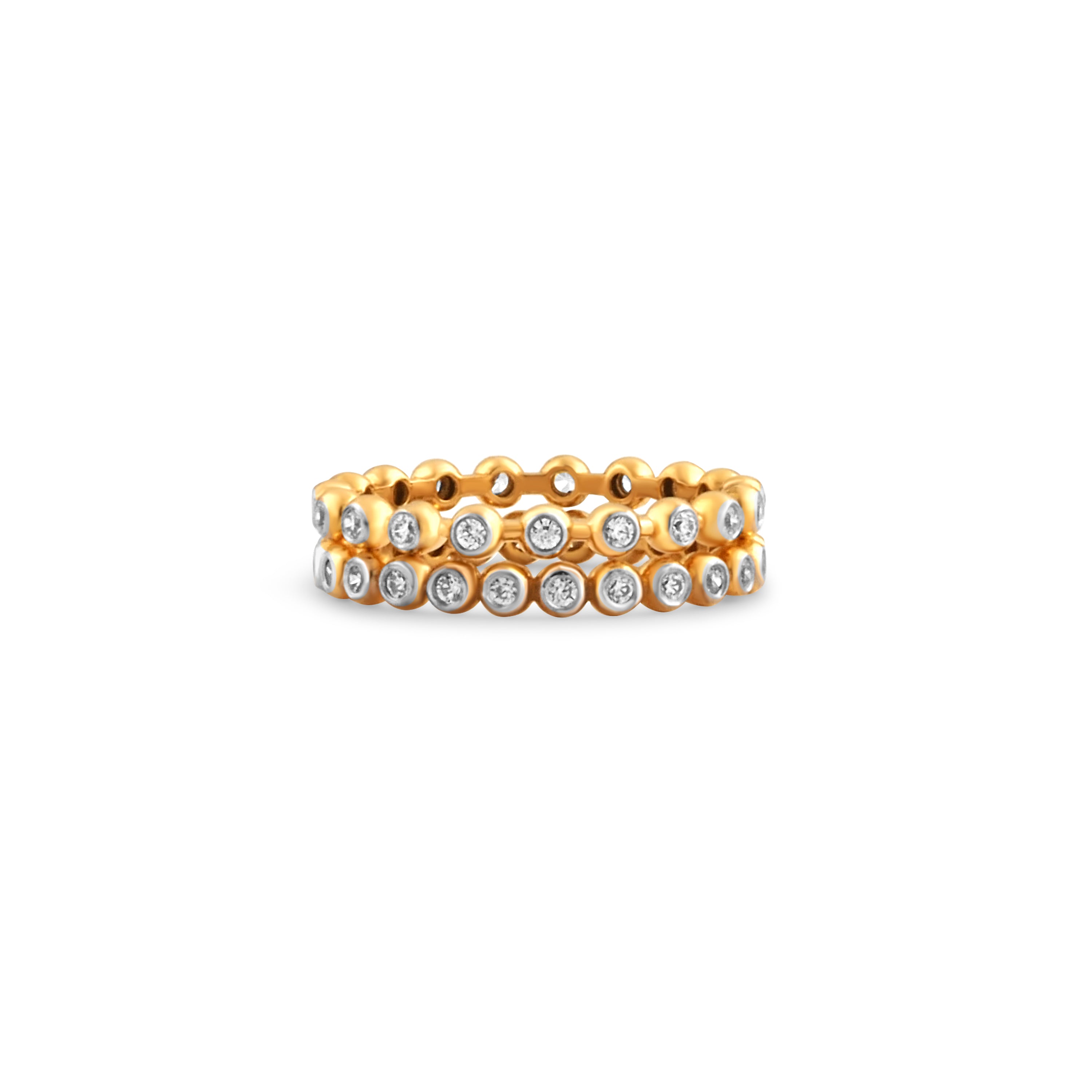 22ct Gold Elegant Stacking Ring Set with Cubic Zirconia Eternity Design | Size L½