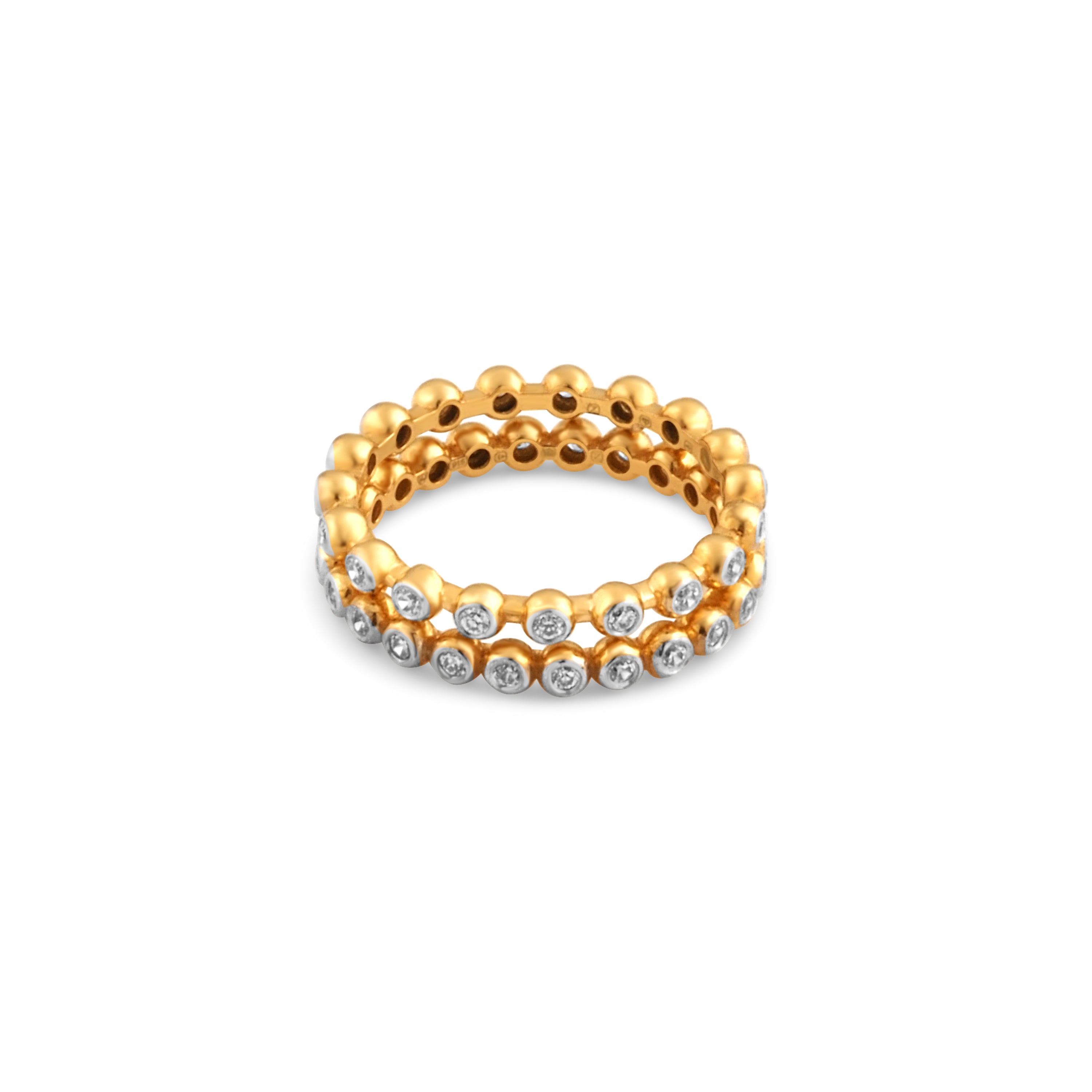 22ct Gold Elegant Stacking Ring Set with Cubic Zirconia Eternity Design | Size L½