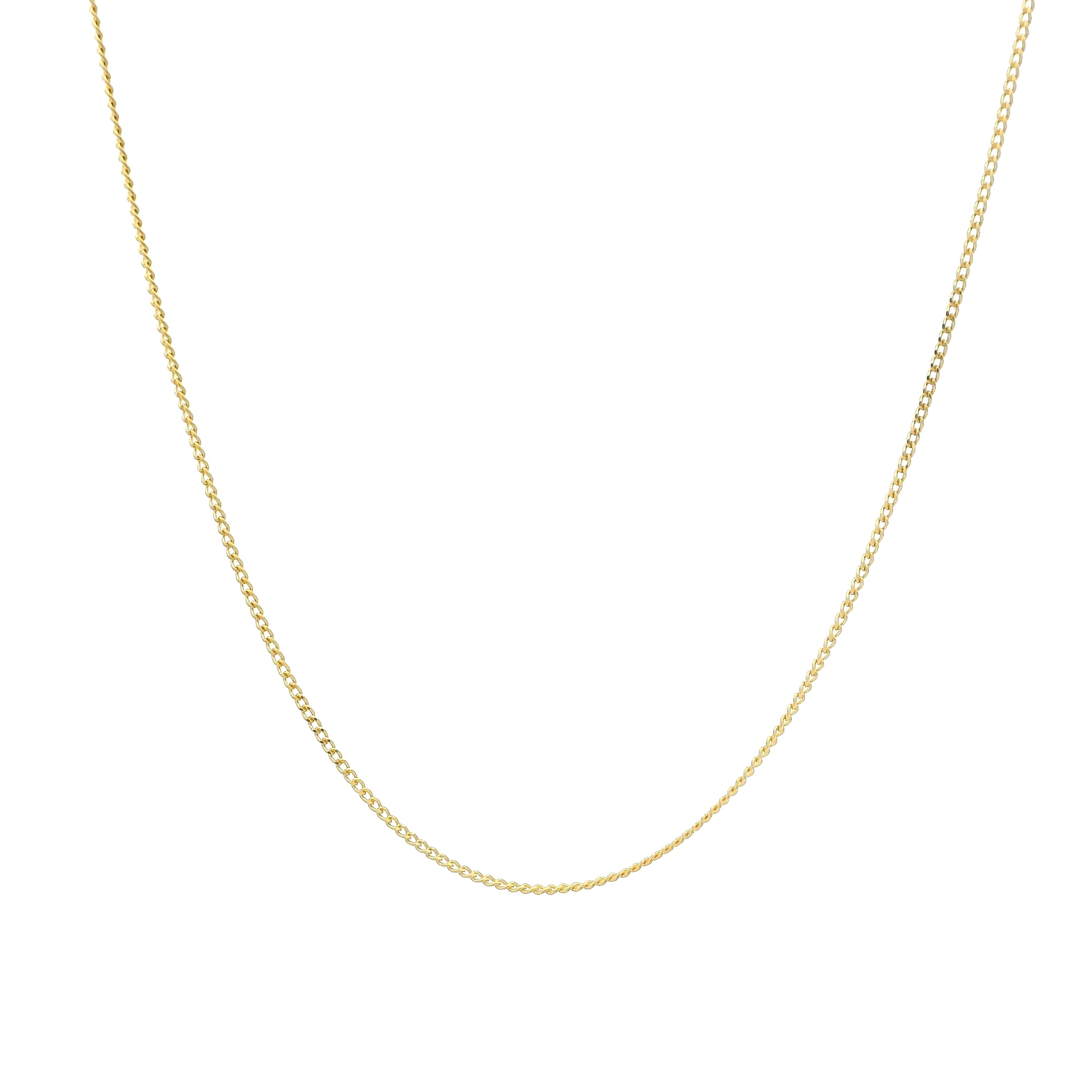 22ct Gold Fine Curb Chain Necklace with Ring Clasp – Lightweight Everyday Gold Chain