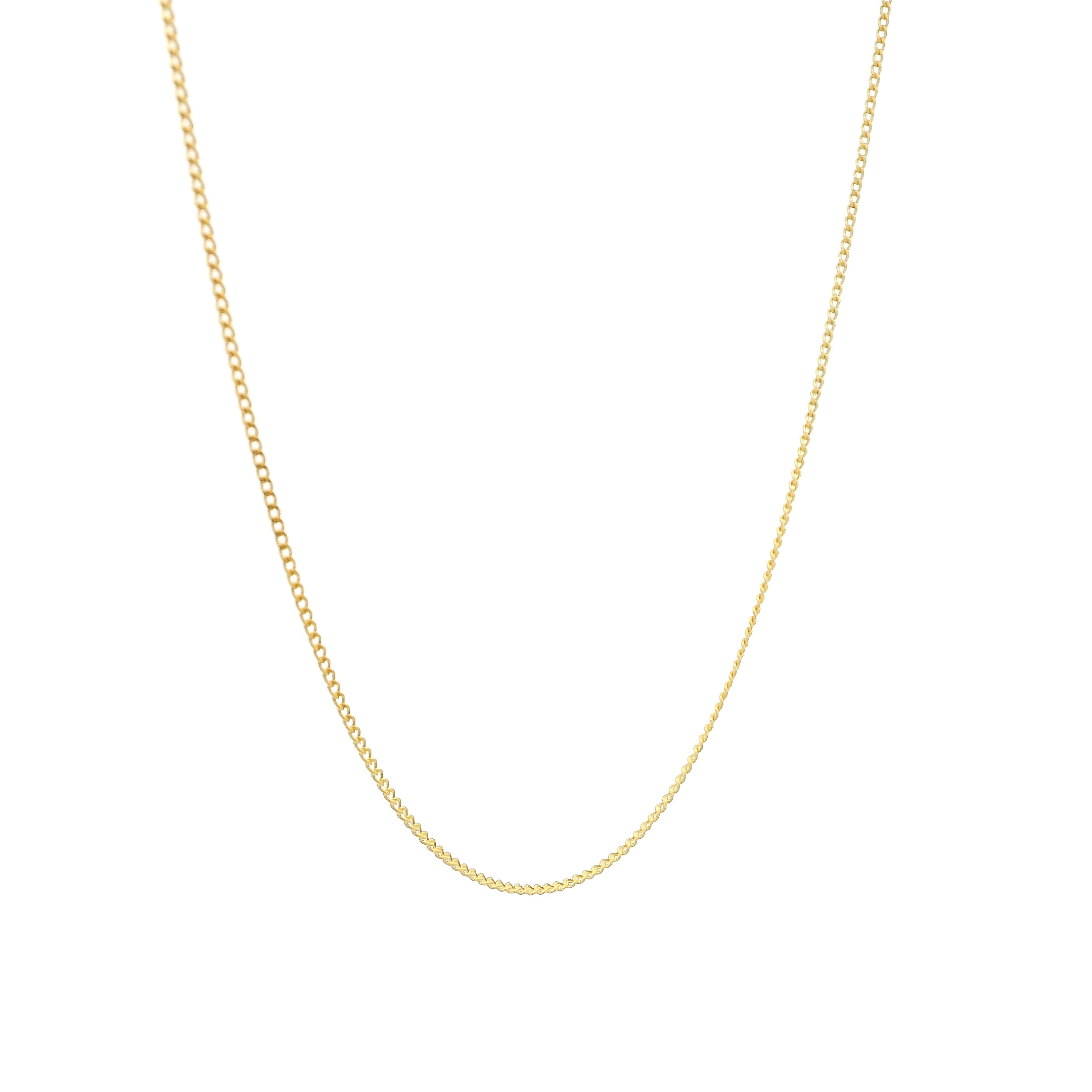 22ct Gold Fine Curb Chain Necklace with Ring Clasp – Lightweight Everyday Gold Chain