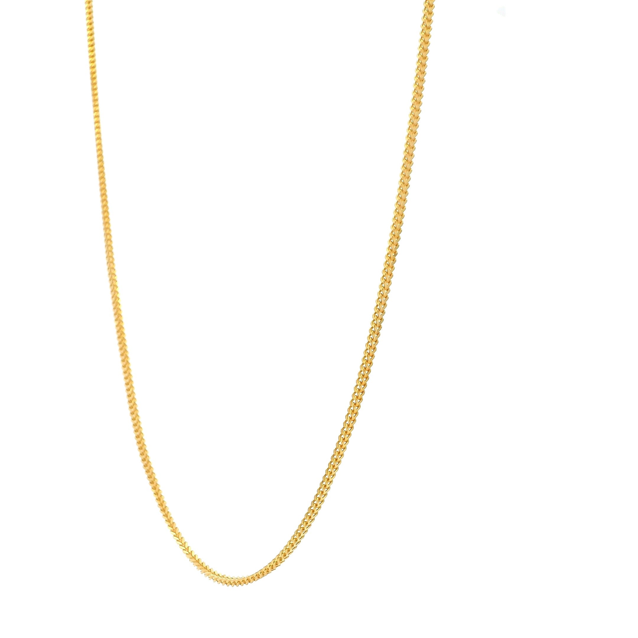 22ct Gold Foxtail Chain for Men & Women – Durable Lobster Clasp | 22K Gold Jewellery
