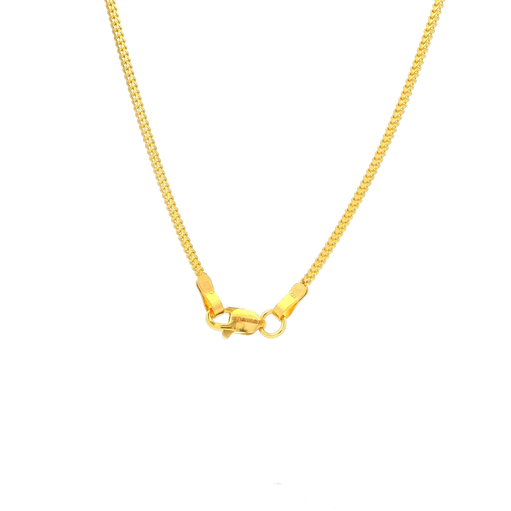 22ct Gold Foxtail Chain for Men & Women – Durable Lobster Clasp | 22ct Gold Jewellery