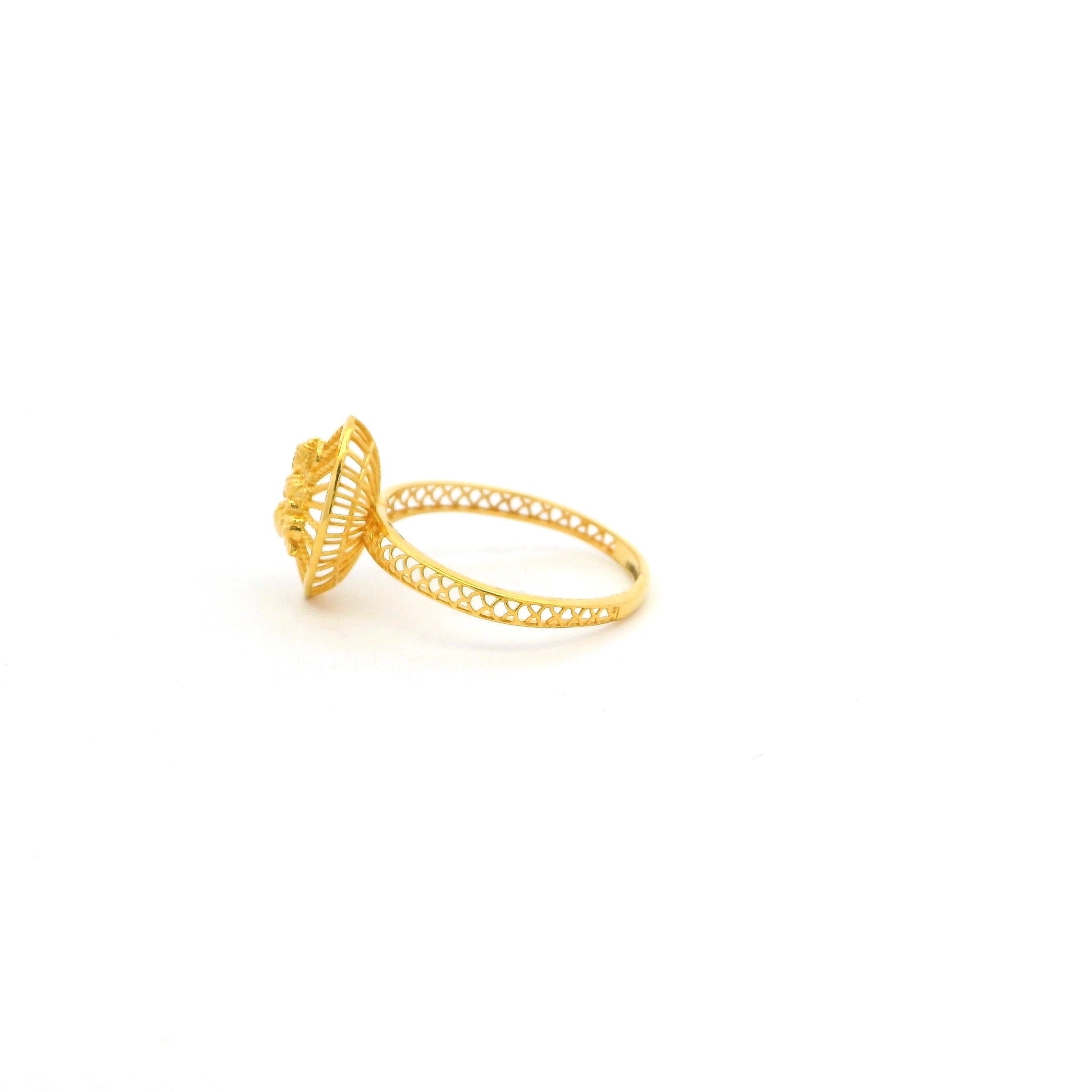 22ct Gold Lakshmi Ring for Women – Traditional Mesh Design | Size N